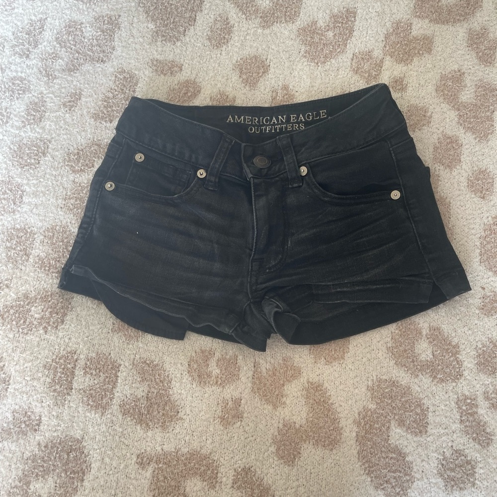 Black jean shorts